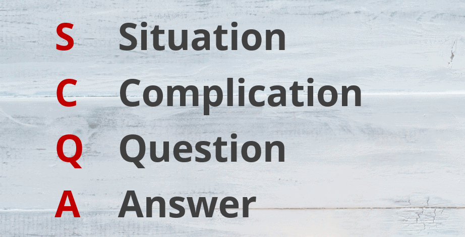SCQA - situation, complication, question, answer